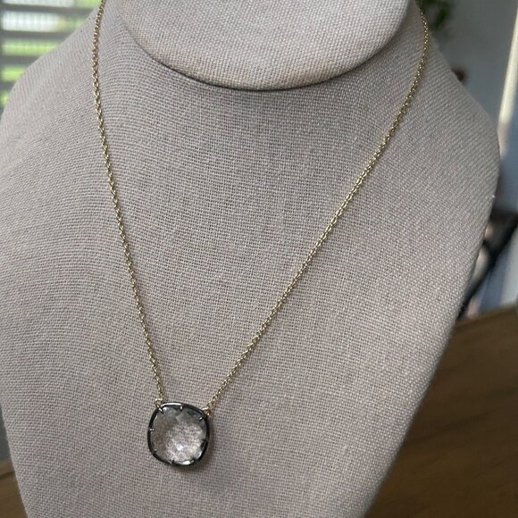 Rarities Carol Brodie Gold-Plated CRYSTAL QUARTZ Drop Necklace NWT - Picture 3 of 8